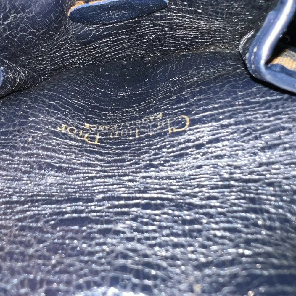 Vintage navy blue Monogram coin wallet
